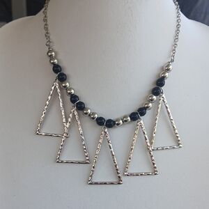 Paparazzi Silver and Black Triangle Necklace